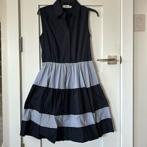 Classic Vineyard Vines Sleeveless Shirt Dress!  Navy Blue with Contrast Size S.